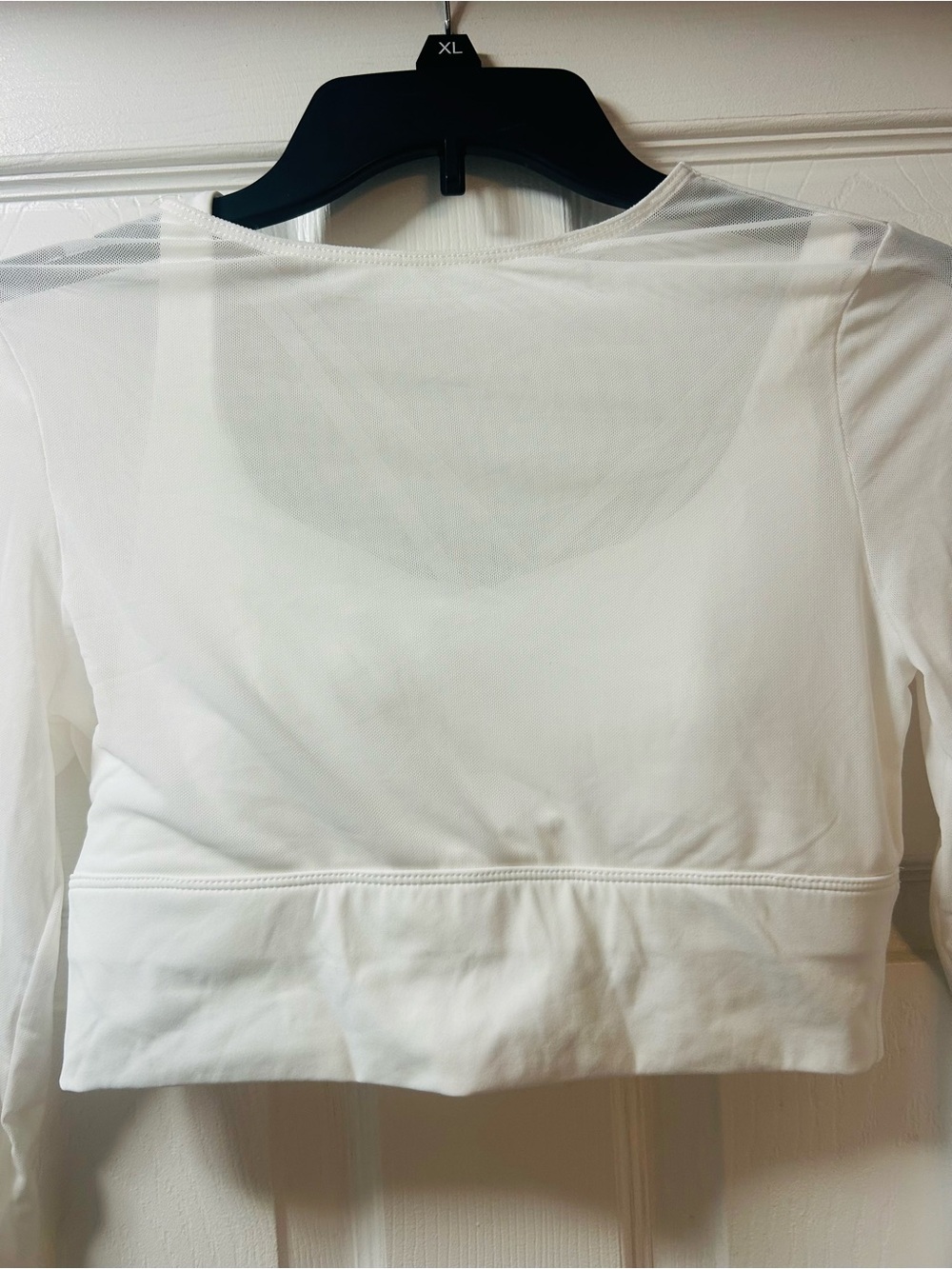 HALARA White Long-Sleeve Mesh Crop Top small NWT - Picture 6 of 12